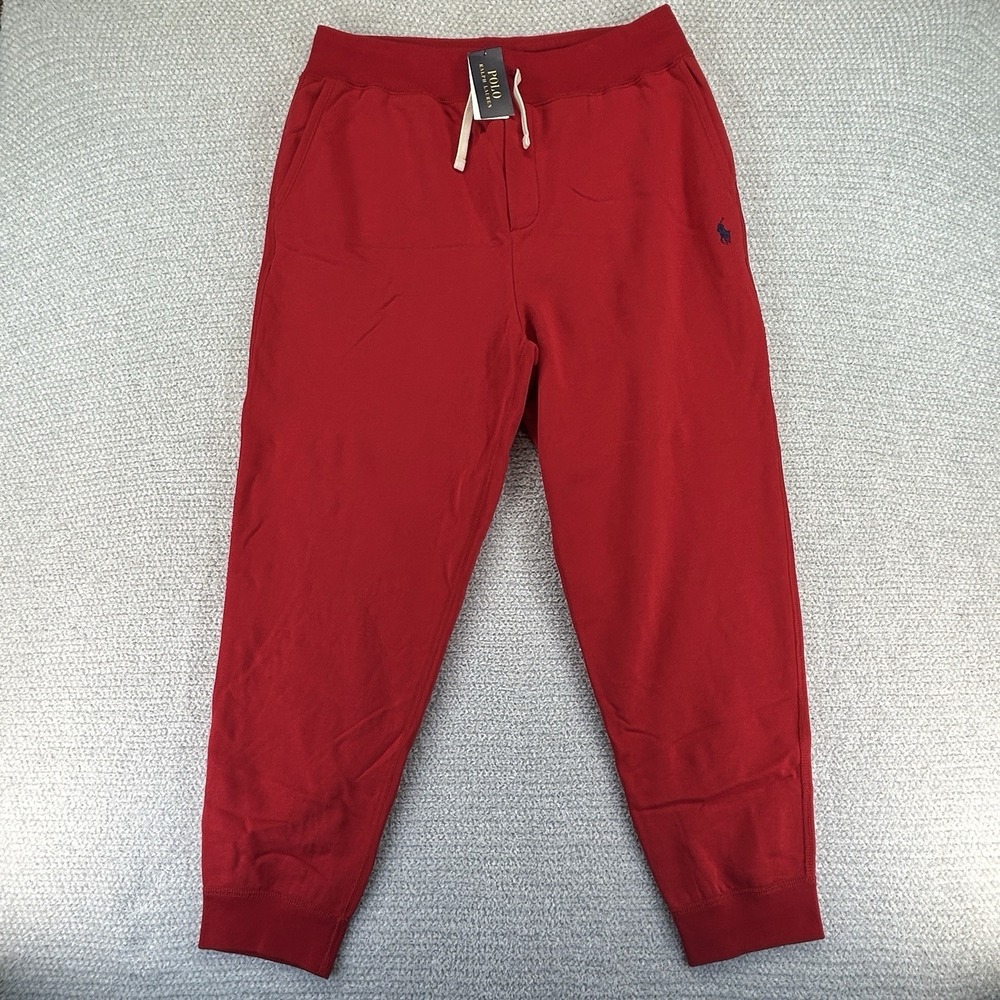 Polo Ralph Lauren Sweatpants Joggers Men 2XL 34x28 Red Fleece Pockets Drawstring